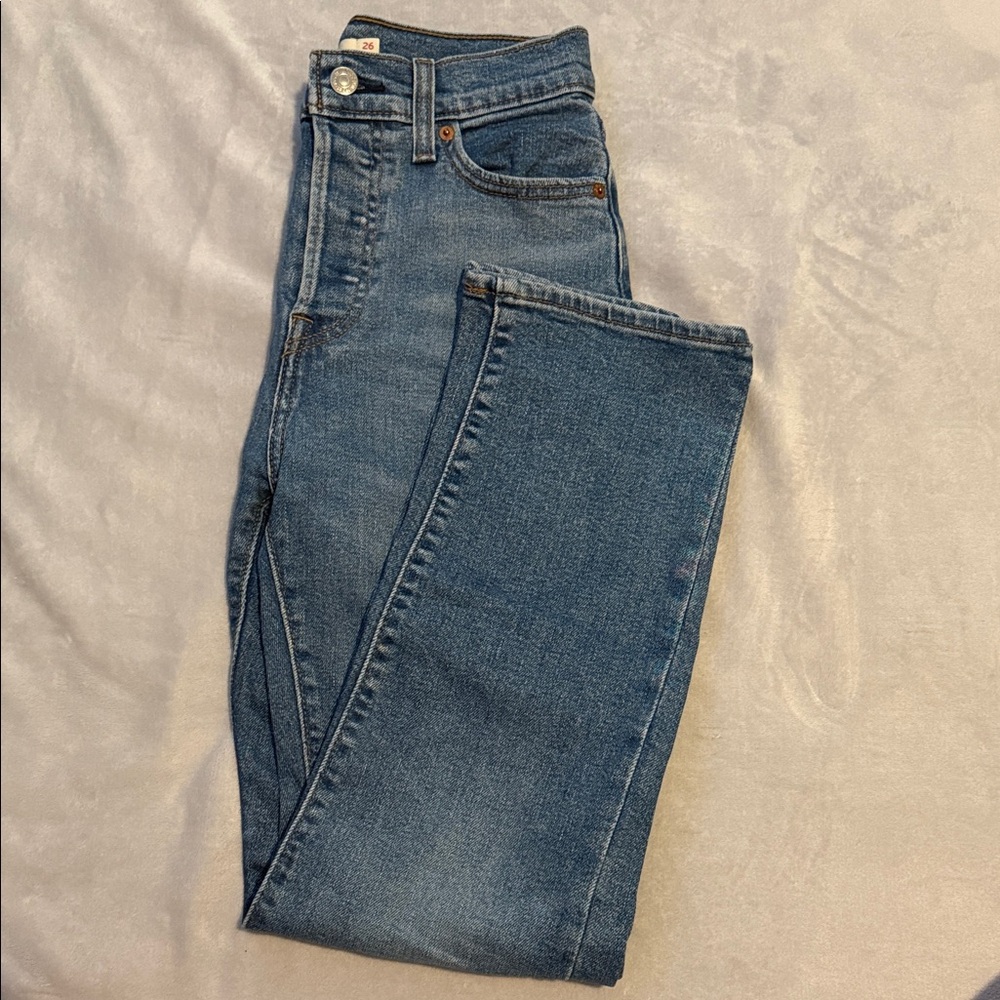 Blue Denim Wedgie Straight Jeans